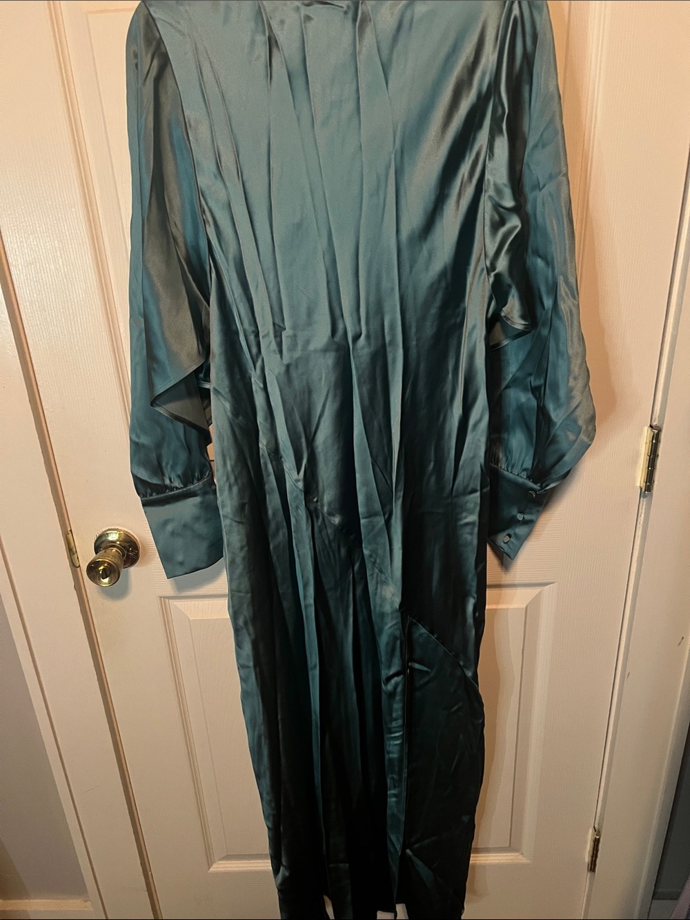 & Other Stories Teal Satin Maxi Dress